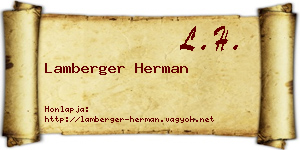Lamberger Herman névjegykártya