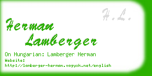 herman lamberger business card